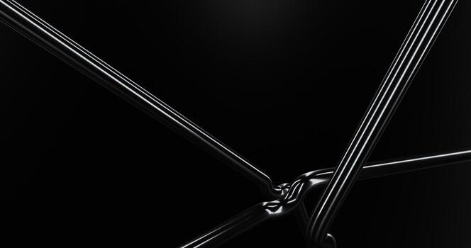abstract 3d metal pipes with a black background photo