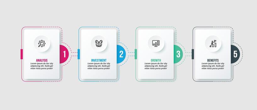 Modern timeline chart business infographic template. vector