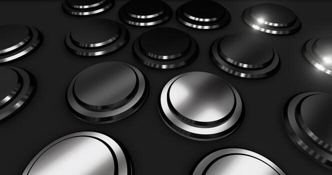 3d shiny metal buttons photo