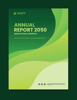 green background abstract gradient brochure template design vector