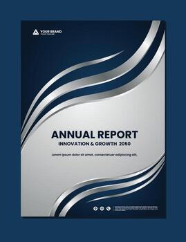 Silver color brochure design template with luxury design background vector