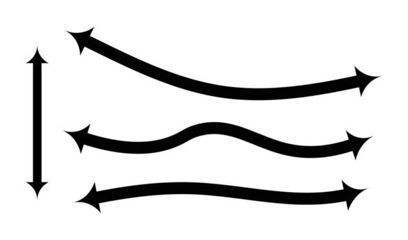 Three wavy arrows showing direction and variation vector
