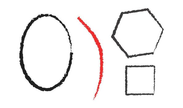 resumen geométrico formas con un curvo rojo línea vector