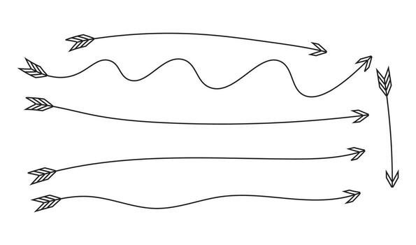 Hand drawn arrow collection with various shapes and styles vector