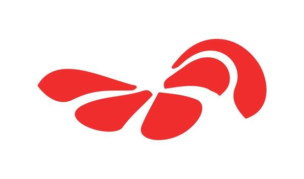 resumen rojo floral forma con curvo elementos vector