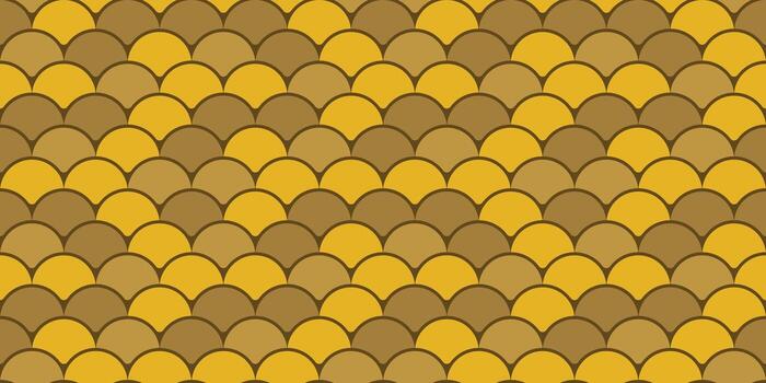 Abstract seamless pattern of overlapping semicircles in gold and brown tones. Elegant, geometric design ideal for website backgrounds, textiles, or packaging. vector