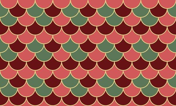 Elegant seamless pattern of overlapping scales in rich burgundy, muted rose, and sage green. Perfect for textile design, wallpaper, packaging, or website backgrounds. vector