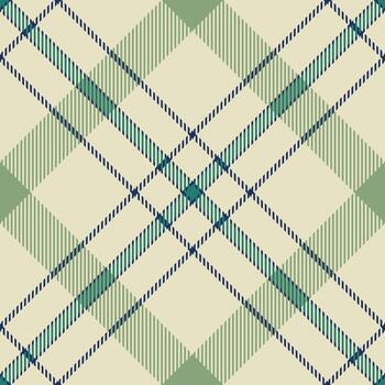 Classic tartan pattern with intersecting lines in shades of green and blue on a beige backdrop. Ideal for backgrounds, textiles, or design projects. vector