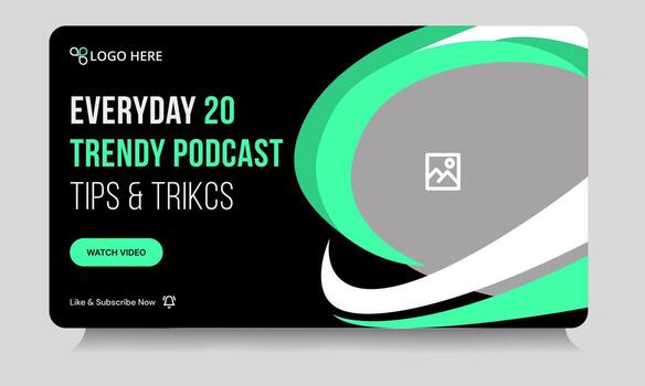 personalizable diario podcast miniatura bandera diseño, podcast sonido consejos y truco cubrir bandera diseño, completamente personalizable eps 10 archivo formato vector