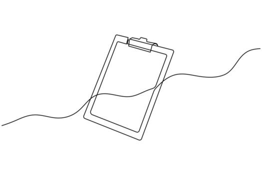 mínimo línea dibujo de Lista de Verificación formar en portapapeles oficina concepto vector
