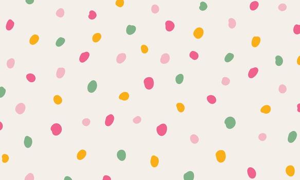Cute colorful polka dot pattern. jumble brush spotted background. Hand drawn random dots, circles. Trendy simple design vector
