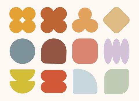 Collection of abstract Geometric Shapes Composition vector