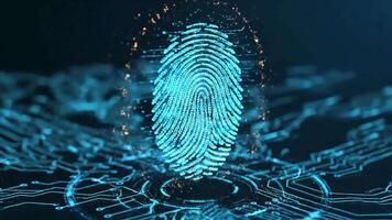 Digital Fingerprint Security A Futuristic Visualization of Biometric Technology and Online Data Protection Concepts video