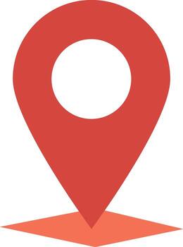 Red Location Pin Icon Indicating a Specific Spot on the Map vector