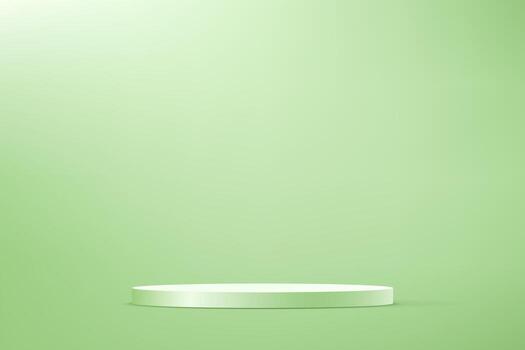 Empty Green studio room background Space for selling products, backdrop, wallpaper, background, text. Empty Room Studio with table. illustration. vector