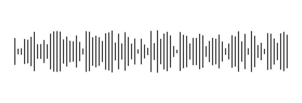 Waveform pattern. Element for mobile messenger, podcast online radio, app, music player interface. Voice message, equalizer symbol. Audio chat speech sound wave icon. vector