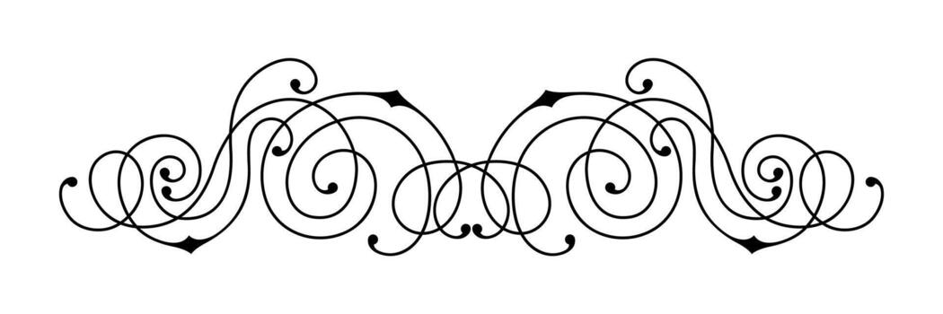 Line swirl element. Modern decorative linear divider. vector