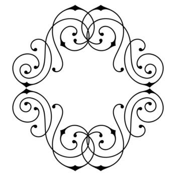 Line thin curl frame. Modern decorative linear background. vector