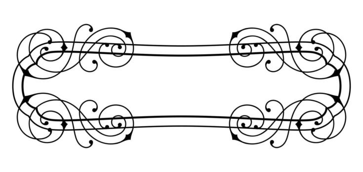 Line decorative curl abstract frame. Modern decorative linear background. vector