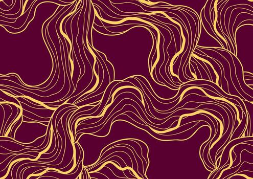 Seamless wave decorative pattern. Abstract background with linear curls. vector