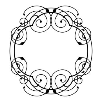 Linear curl frame. Modern decorative linear background. vector