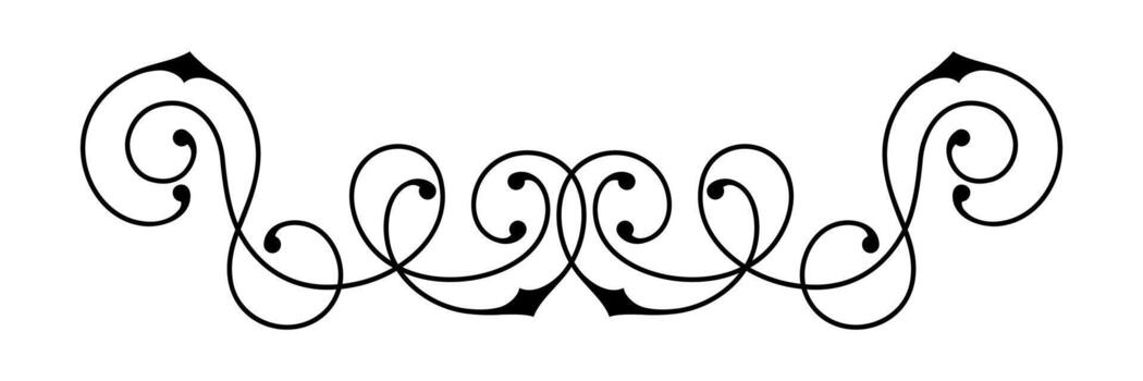 Line curl divider element. Modern decorative linear divider. vector