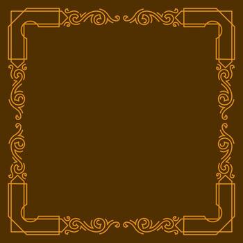 Linear curl decor frame. Modern decorative linear background. vector