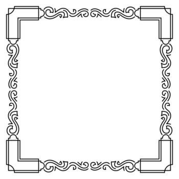 Line curl frame. Modern decorative vintege linear background. vector