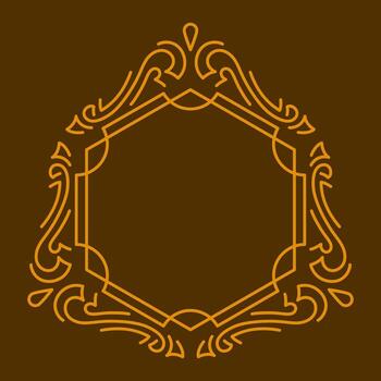 Line curl frame. Modern decorative retro linear background. vector