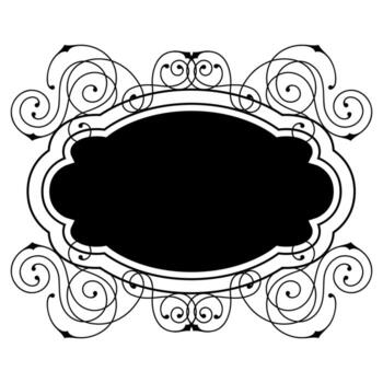 Line curl old frame. Modern decorative linear background. vector