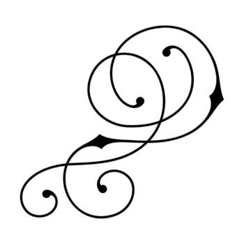 Line curl decor element. Modern decorative linear vignette. vector