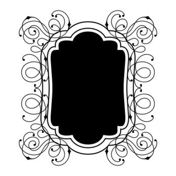 Line decor curl frame. Modern decorative linear background. vector