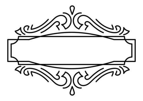 Line curl frame. Modern decorative line retro background. vector