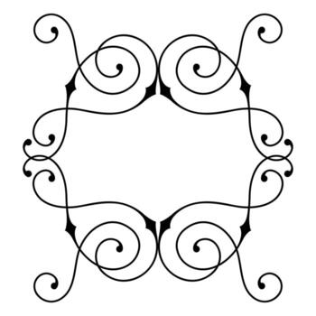Line curl decor frame. Modern decorative linear background. vector