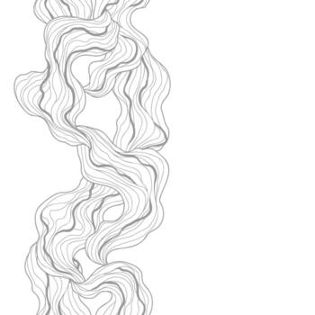 Seamless line wave pattern. Abstract background with linear curls. vector