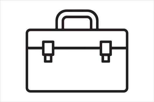 Iconic toolbox with handle and latches silhouette a white background vector
