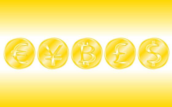 gold coins pattern for web and design, illustration. vector