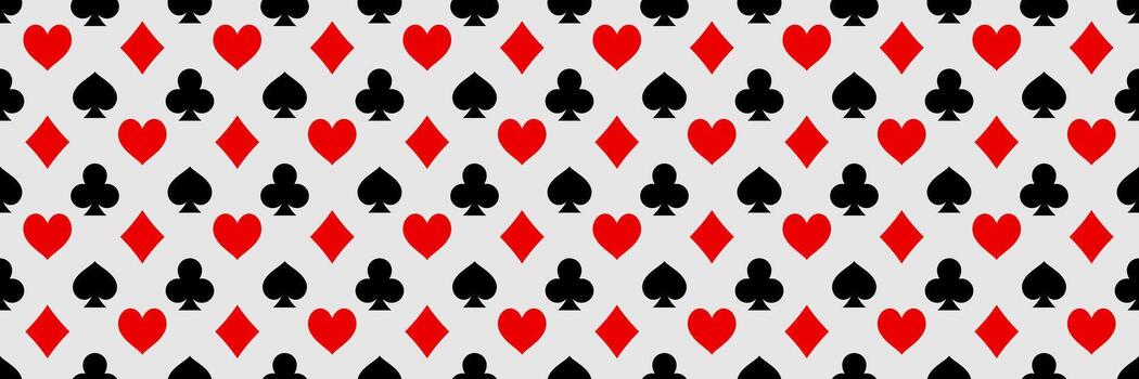 horizontal playing card symbols for pattern and background, illustration. vector