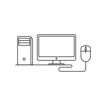 Art of computer and mouse vector