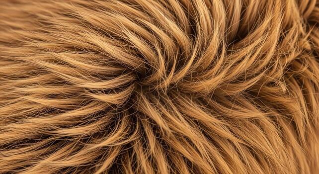 Close-up macro shot of golden brown fur with detailed texture and natural patterns photo
