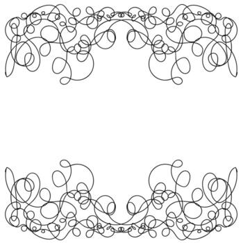 Abstract black frame drawn in doodle style with one line on a white background vector