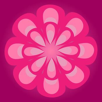 A bright pink background with a round abstract pattern in the middle vector
