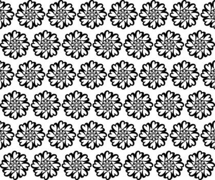 Seamless geometric print with black abstract circular pattern on white background vector