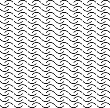 Seamless texture in the form of a black abstract pattern of curved lines on a white background vector