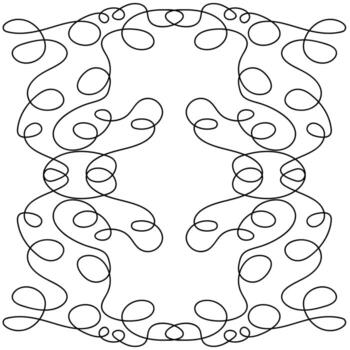Abstract black pattern drawn in doodle style with one line on a white background vector