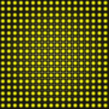 Abstract yellow background with a geometric pattern of balls and circles vector