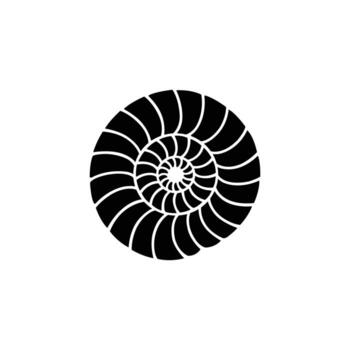 Ammonite Fossil Icon. Prehistoric Marine Shell Silhouette for Geology and Science Themes vector