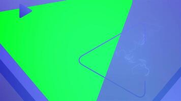 movimento gráfico triângulo sobreposição com verde tela efeito para político programa modelos e composição Ferramentas com três apresentação de slides apresentação modelos com verde tela efeito e outro animação video