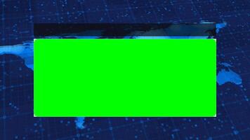 News broadcasting template with single long window headlines and green screen news studio with two slideshow presentation templates with green screen effect video