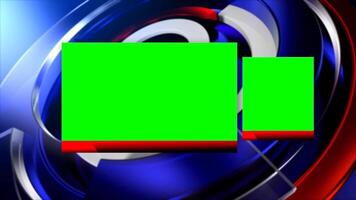 Green screen news broadcast template featuring lower thirds with intro, animated backdrop, and customizable frame for editing software and virtual studio use video